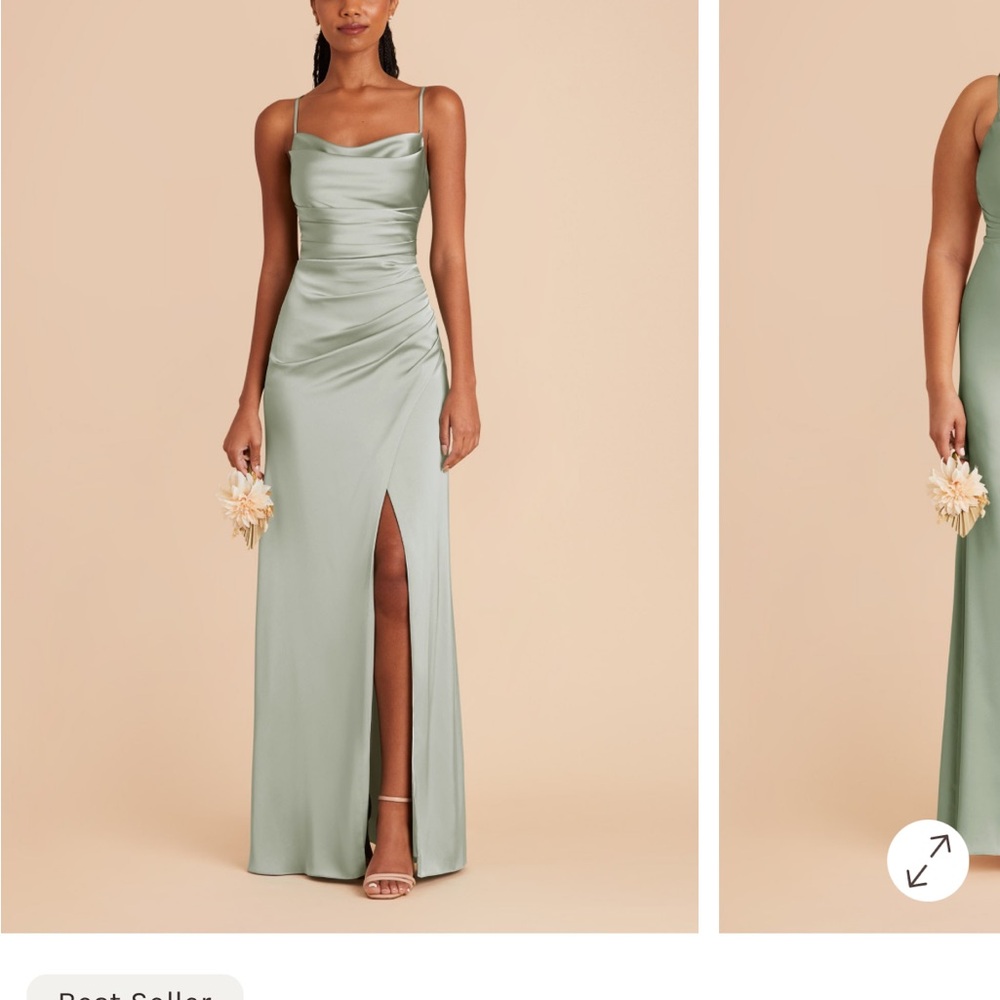 Birdy Grey matte satin sage dress medium
